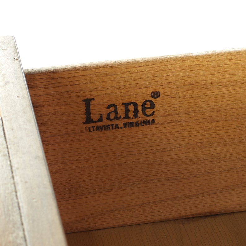 Lane Staccato Brutalist Mid Century Oak Armoire mcm image 10