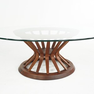 Edward Wormley for Dunbar Mid Century Sheaf of Wheat Glass Top Coffee Table mcm image 4