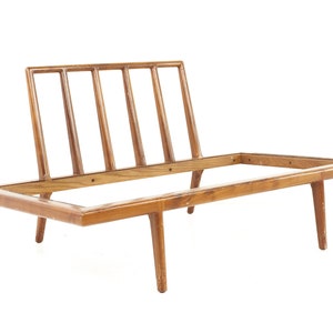 Mel Smilow Mid Century Wide Walnut Lounge Chair Daybed - mcm