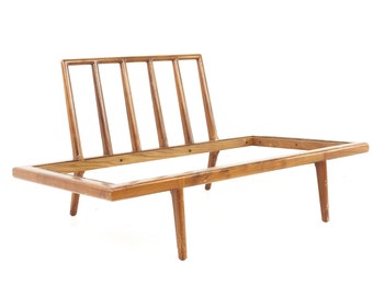 Mel Smilow Mid Century Wide Walnut Lounge Chair Daybed - mcm