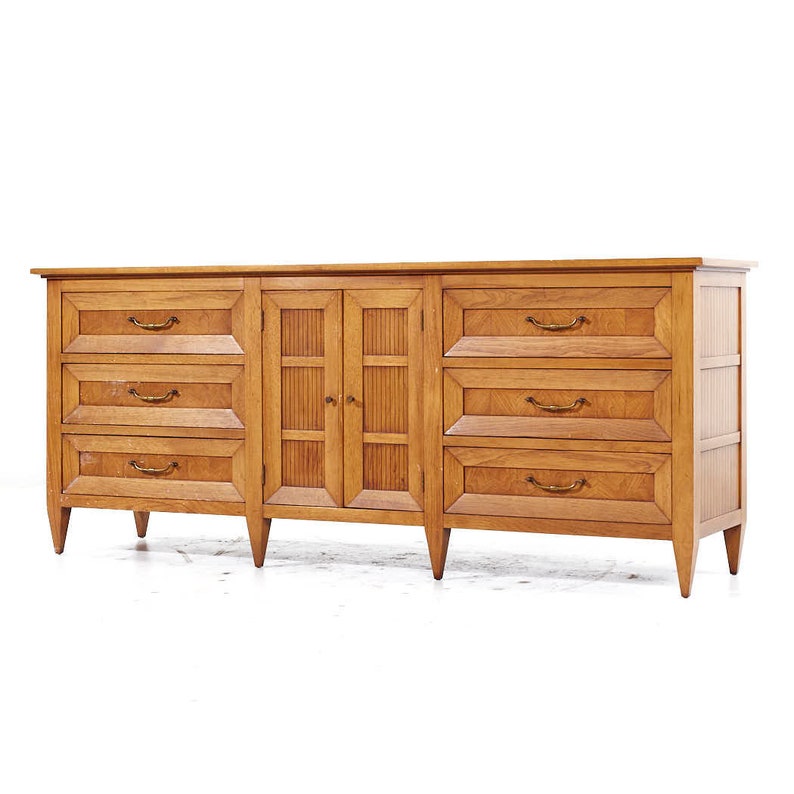 Tomlinson Sophisticate Mid Century Walnut Lowboy Dresser mcm image 3