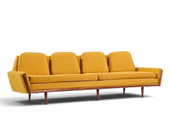 Adrian Pearsall for Craft Associates Mid Century Walnut Gondola Sofa - mcm