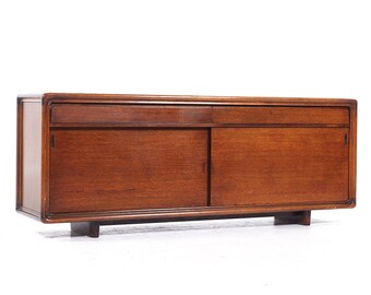 Romweber Mid Century Travertine and Oak Credenza - mcm