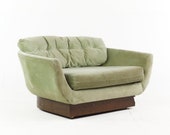 Adrian Pearsall for Craft Associates Mid Century Tub Chair Settee - mcm