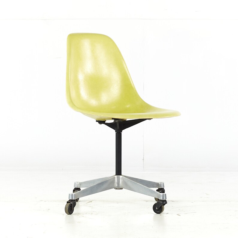 Charles and Ray Eames for Herman Miller Mid Century Fiberglass Wheeled Shell Chair mcm image 1