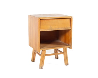 Heywood Wakefield Mid Century Bamboo Leg Nightstand - mcm