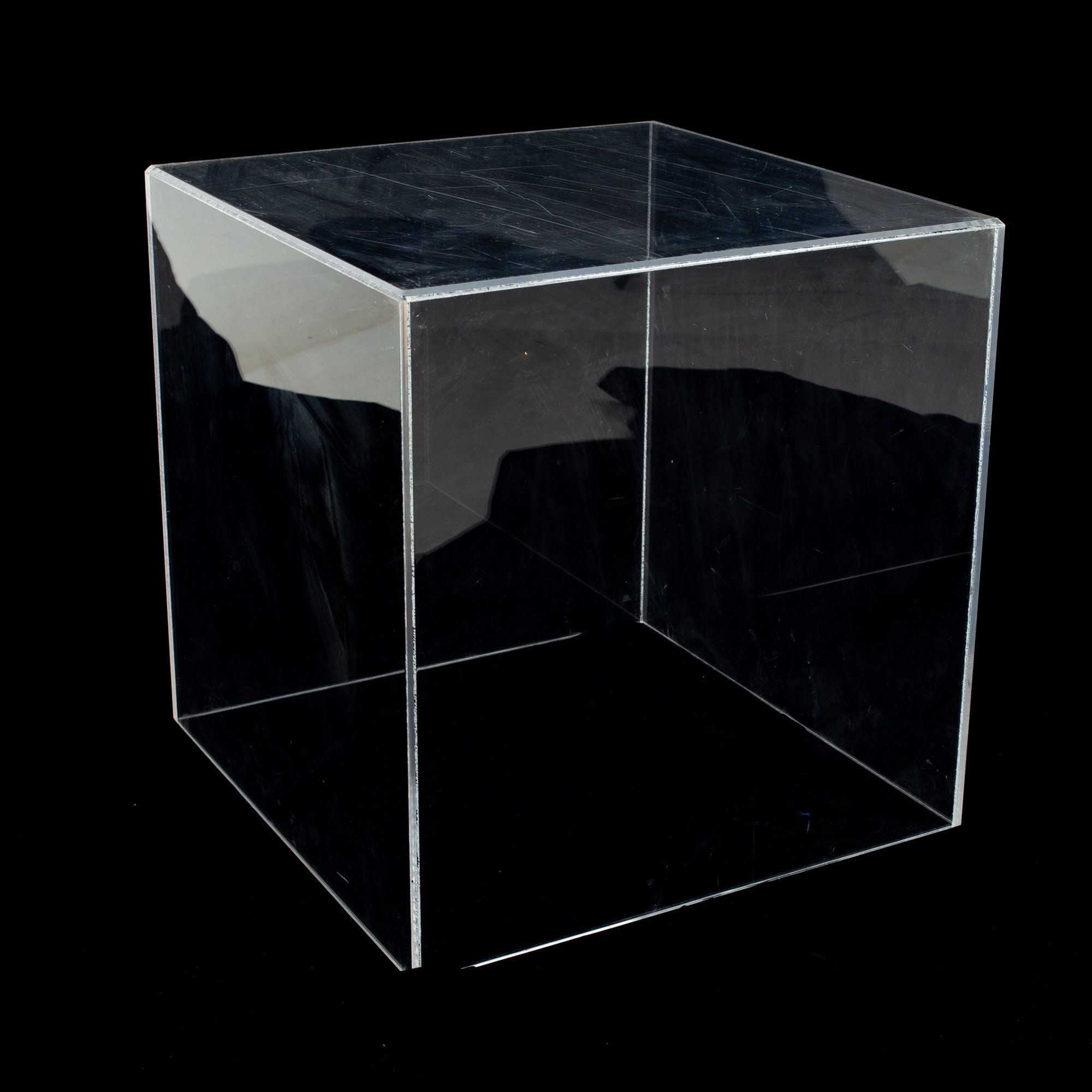 Mid Century Clear Acrylic Cube Side Table Mcm Etsy Sweden