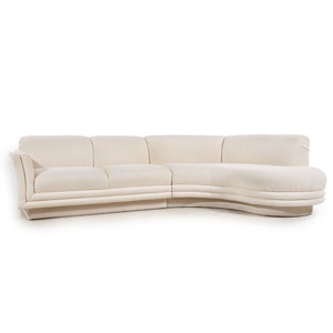 Vladimir Kagan Style Weiman Mid Century Curved Sectional Sofa mcm image 2