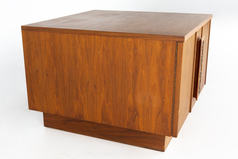 John Keal for Brown Saltman Mid Century Plinth Base 2 Door Cabinet mcm image 4