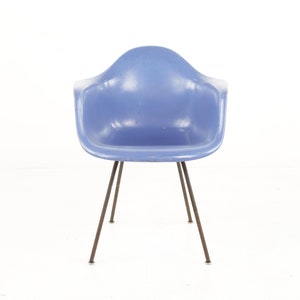 Eames for Herman Miller Mid Century Blue Fiberglass Shell Chair mcm image 2