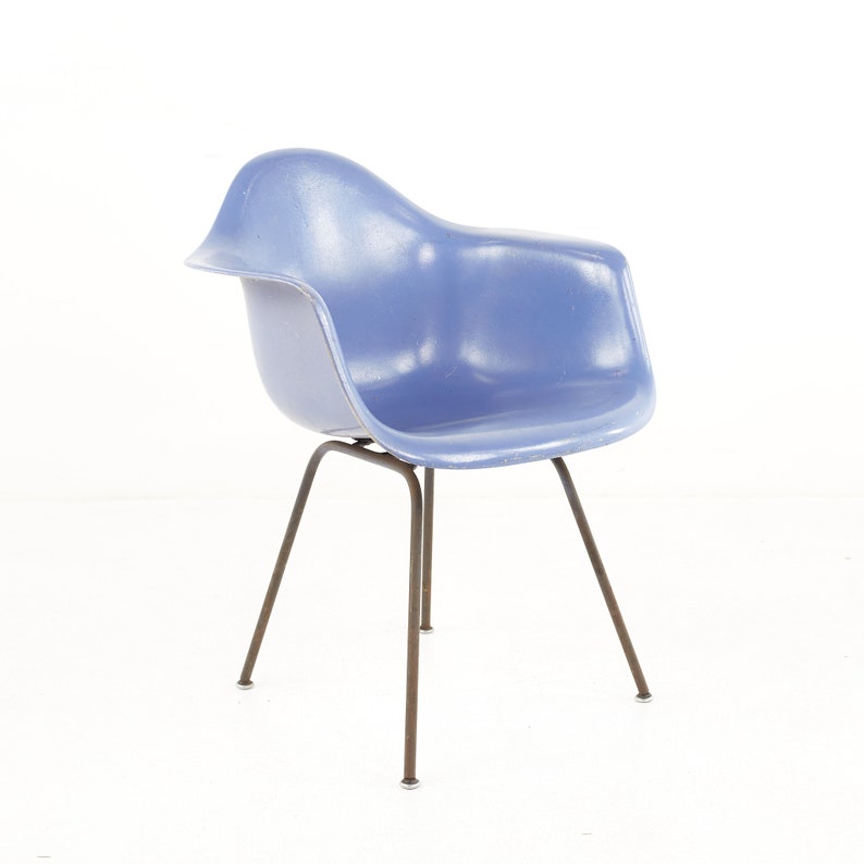 Eames for Herman Miller Mid Century Blue Fiberglass Shell Chair mcm image 1