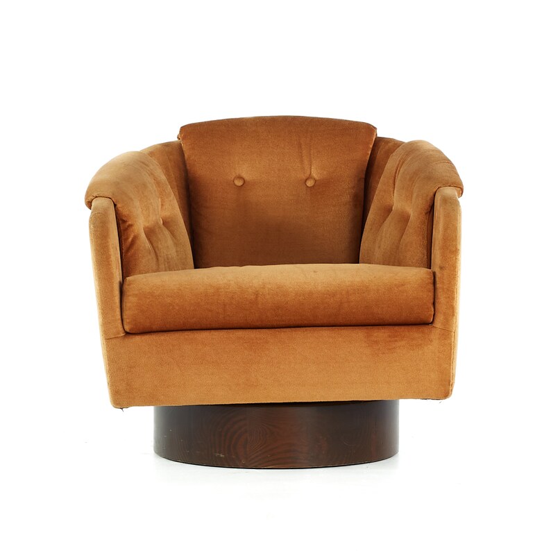 Adrian Pearsall for Craft Associates Mid Century Walnut Swivel Chair mcm image 2
