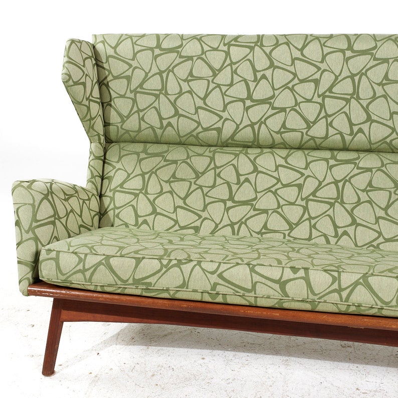 Adrian Pearsall for Craft Associates Mid Century Walnut Wingback Sofa mcm image 9