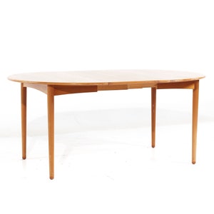 William Watting Style Mid Century Danish Teak Expanding Dining Table with 2 Leaves mcm image 7