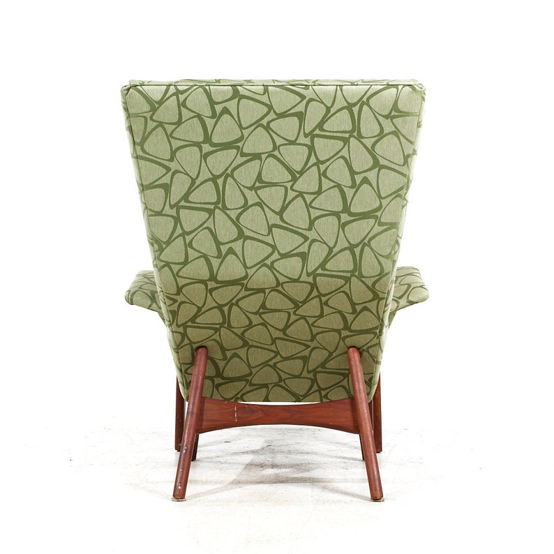 Adrian Pearsall for Craft Associates Mid Century Walnut Wingback Chair and Ottoman mcm image 7