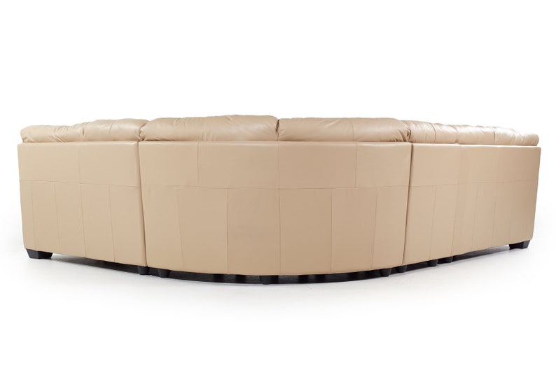 Natuzzi Mid Century Leather Sectional Sofa mcm image 6