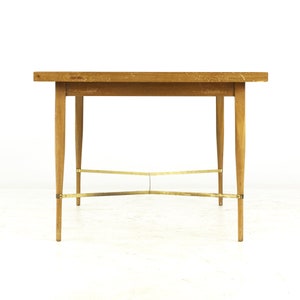 Paul McCobb for Calvin Mid Century Brass and Mahogany Dining Table with Leaves mcm image 5