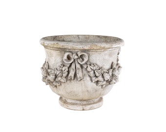 French Floral Stone Planter