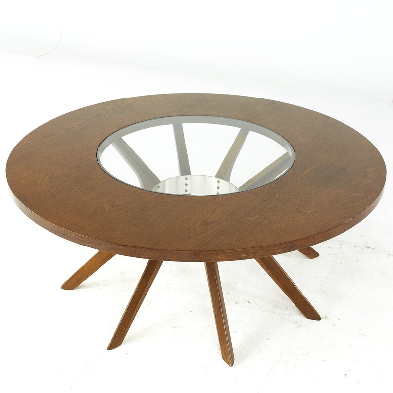 Broyhill Brasilia Mid Century Walnut Cathedral Coffee Table mcm image 7