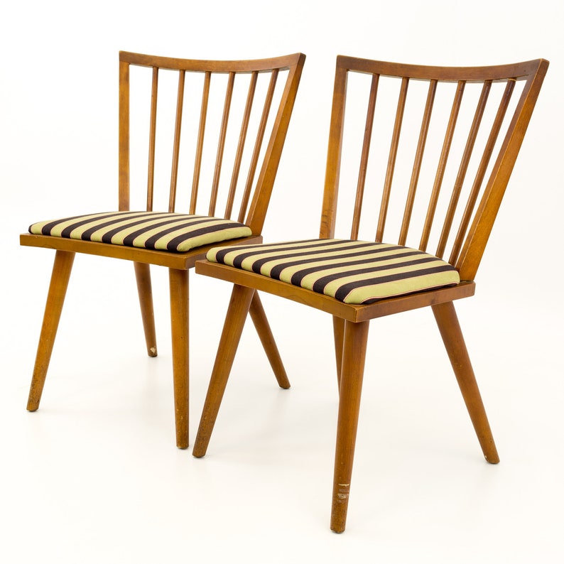 mcm Leslie Diamond for Conant Ball Mid Century Modern Windsor Dining Chairs