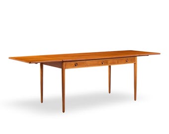 Hans Wegner for Andreas Tuck AT-305 Mid Century Danish Teak Drop Side Desk - mcm