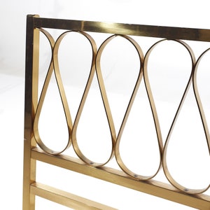 Mastercraft Style Mid Century Brass King Headboard mcm image 4