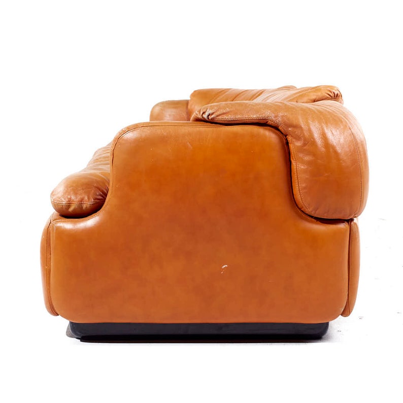 Alberto Roselli for Saporiti Confidential Mid Century Italian Leather Sofa mcm image 6