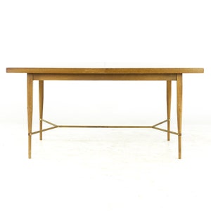 Paul McCobb for Calvin Mid Century Brass and Mahogany Dining Table with Leaves mcm image 2