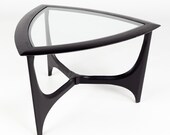 Adrian Pearsall Style Mid Century Black Guitar Pic Side End Table