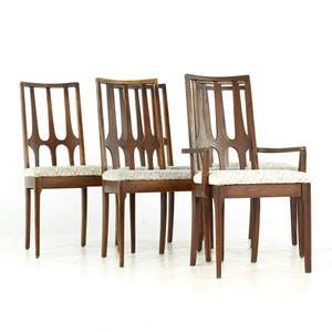 Broyhill Brasilia Mid Century Walnut Dining Chairs Set of 6 mcm 画像 1