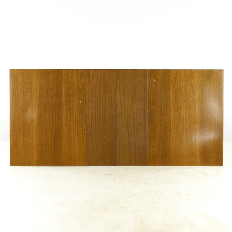 Paul McCobb for Calvin Mid Century Brass and Mahogany Dining Table with Leaves mcm image 8