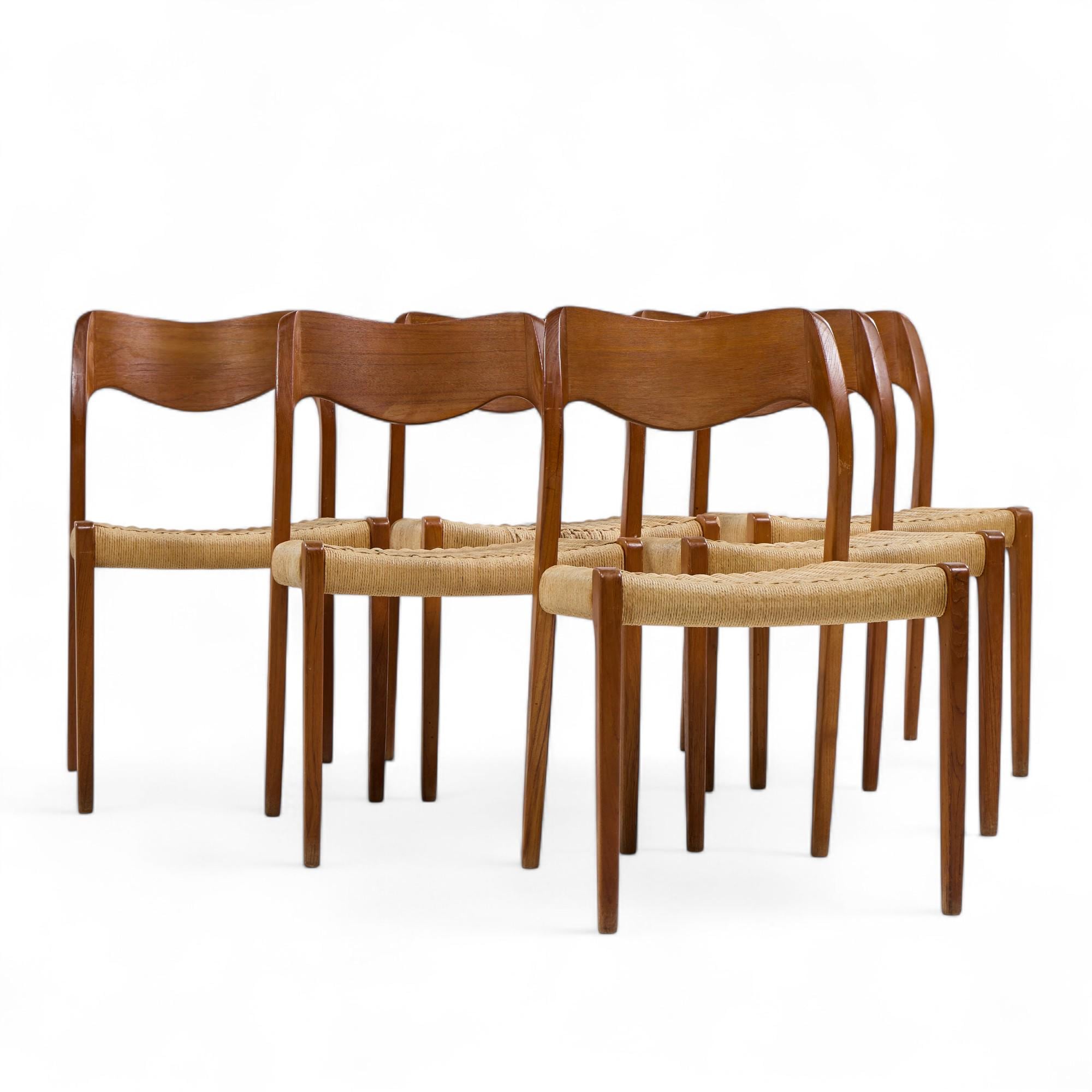 【専用】Niels O Moller model 71 J L Moller Pre-owned & Refurbished J L MOLLER - Set of Six Model 71