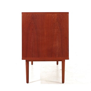 Svend Aage Larsen Mid Century Teak Tambour Door Credenza with Hutch mcm image 4