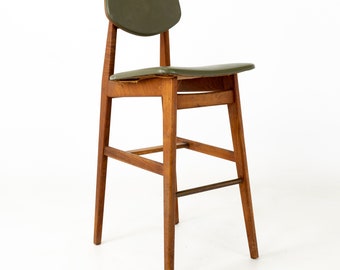 Jens Risom Mid Century Walnut Stool - mcm