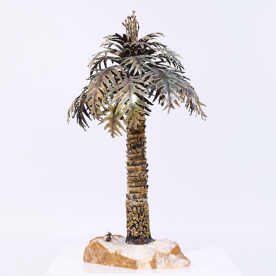 Curtis Jere Style Mid Century Brass Palm Tree Sculpture - Mcm - Etsy
