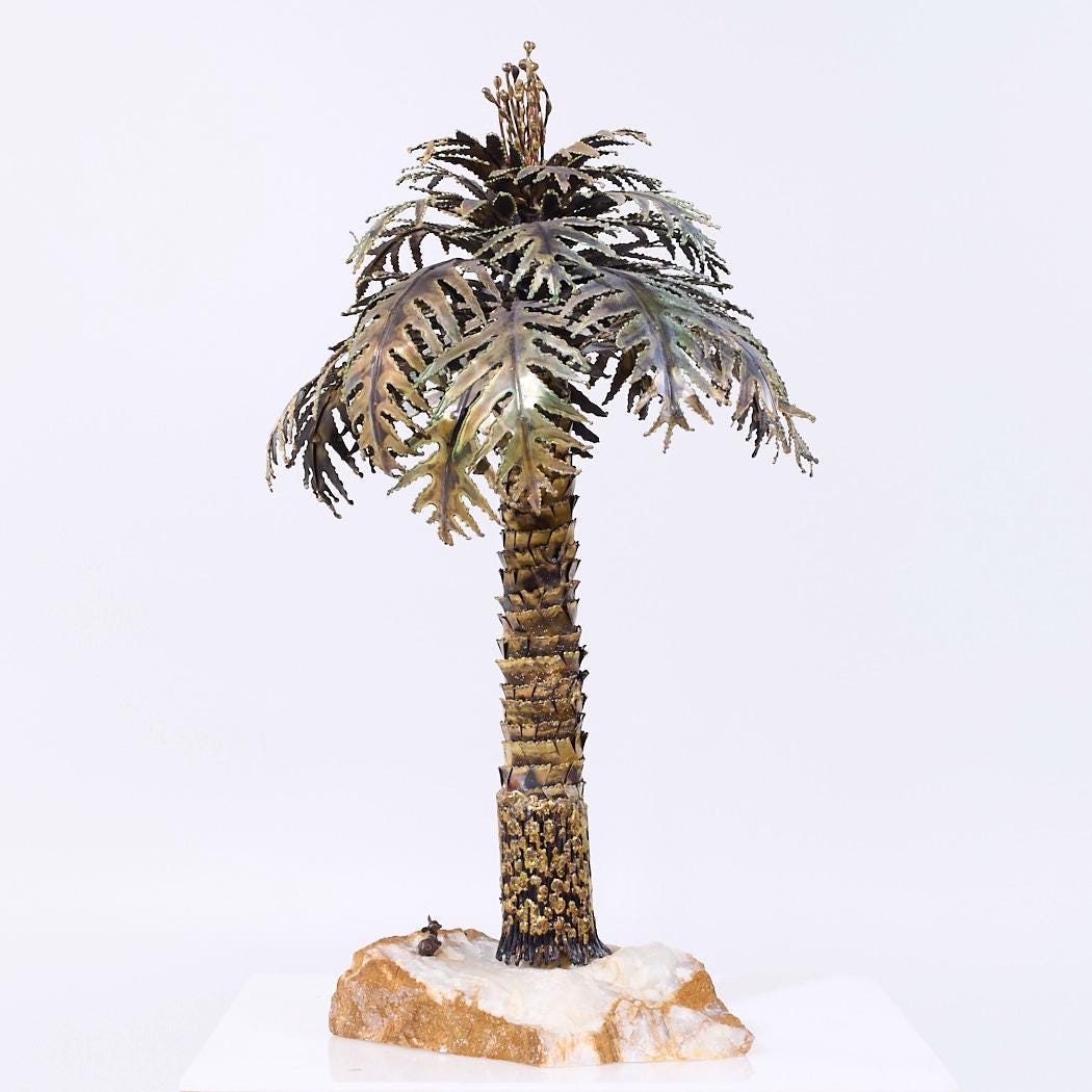 Curtis Jere Style Mid Century Brass Palm Tree Sculpture - Mcm - Etsy