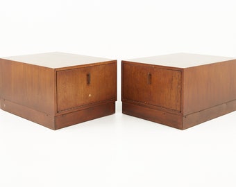 Adrian Pearsall For Craft Associates Mid Century Walnut Side Tables - Pair - mcm