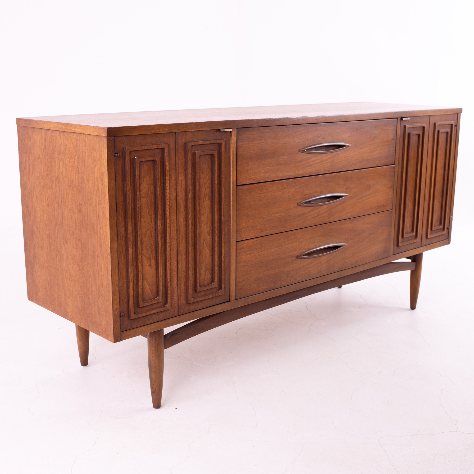 REFINISHED MCM Walnut Brutalist Bedroom SET in Paul Evans style, PERFE