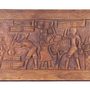 Carved Wood Villagers Trinket Box image 6