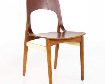 Mid Century Danish Teak Roped Bentwood Dining Side Chair - mcm