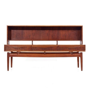 Kurt Ostervig Mid Century Danish Rosewood Low Credenza Bookcase mcm image 2