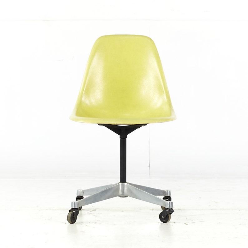 Charles and Ray Eames for Herman Miller Mid Century Fiberglass Wheeled Shell Chair mcm image 2