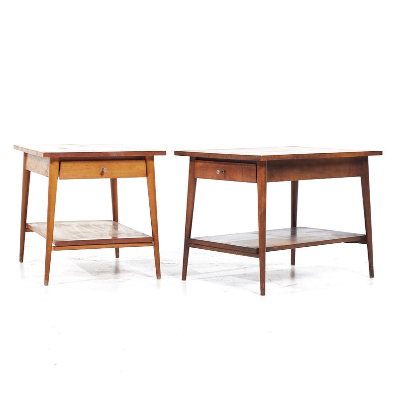 Paul McCobb for Planner Group Mid Century Side Table Pair mcm image 3
