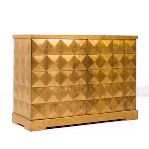Barbara Barry for Baker Mid Century Gold Leaf Cabinet Credenza - mcm