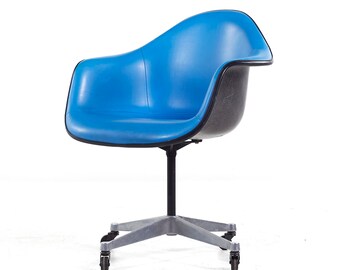 EAMES イームズ　ミッドセンチュリー　ビンテージ　60.s ブルーグレー Eames for Herman Miller Mid Century Blue Padded Fiberglass Swivel