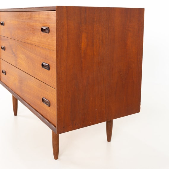 Peter Hvidt Style Mid Century 3 Drawer Dresser Chest Of Etsy