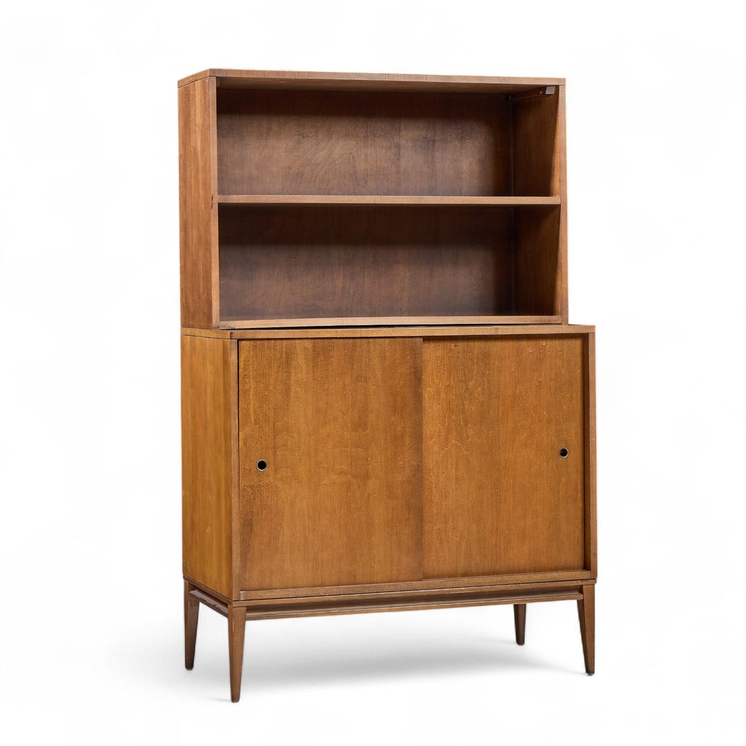 Paul Mccobb for Planner Group Mid Century Sliding Door Cabinet With ...