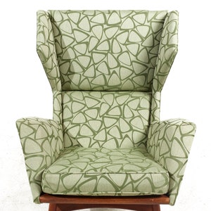 Adrian Pearsall for Craft Associates Mid Century Walnut Wingback Chair and Ottoman mcm image 9