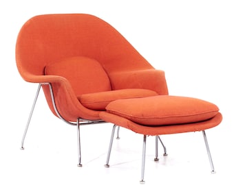 Eero Saarinen for Knoll Mid Century Womb Chair With Ottoman Mcm