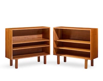 Jens Risom Mid Century Walnut Book Case - Pair - mcm
